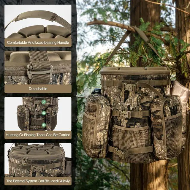 Alt view image 5 of 7 - Hunting Bucket Backpack with Seat Suitable for 5-gallon SeatDove Hunting AccessoriesDaypack for Rifle Bow GunNot including Bucket and Lid