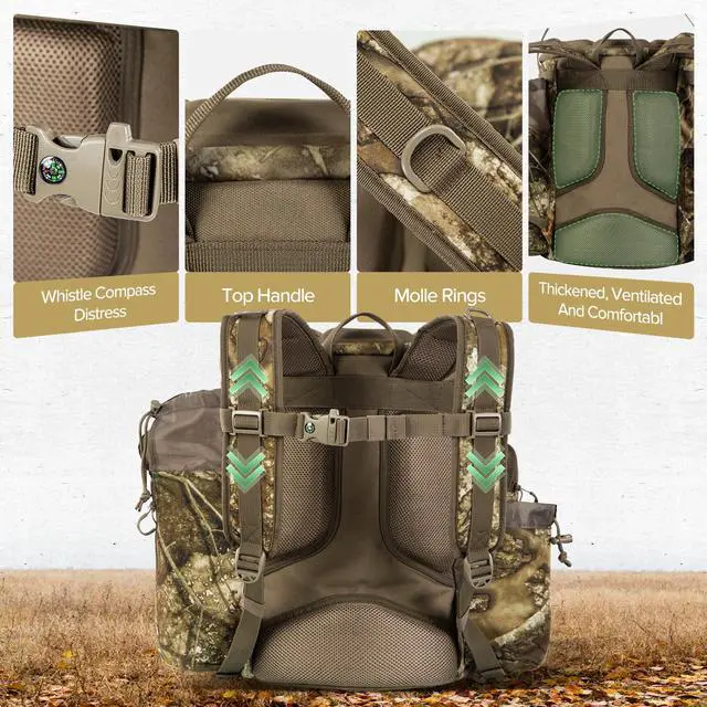 Alt view image 4 of 7 - Hunting Bucket Backpack with Seat Suitable for 5-gallon SeatDove Hunting AccessoriesDaypack for Rifle Bow GunNot including Bucket and Lid