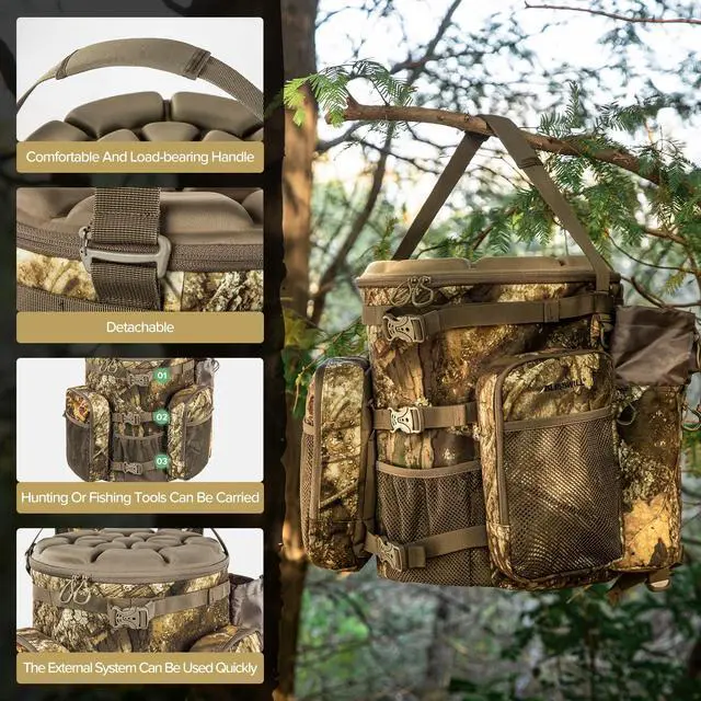 Alt view image 5 of 7 - Hunting Bucket Backpack with Seat Suitable for 5-gallon SeatDove Hunting AccessoriesDaypack for Rifle Bow GunNot including Bucket and Lid