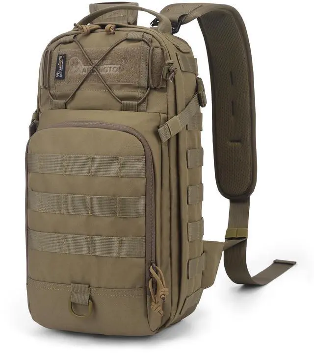 Main image of 15L Tactical Backpack, Small Molle Sling Bag for Men, Military Rucksack Crossbody Bag for Hiking Travel