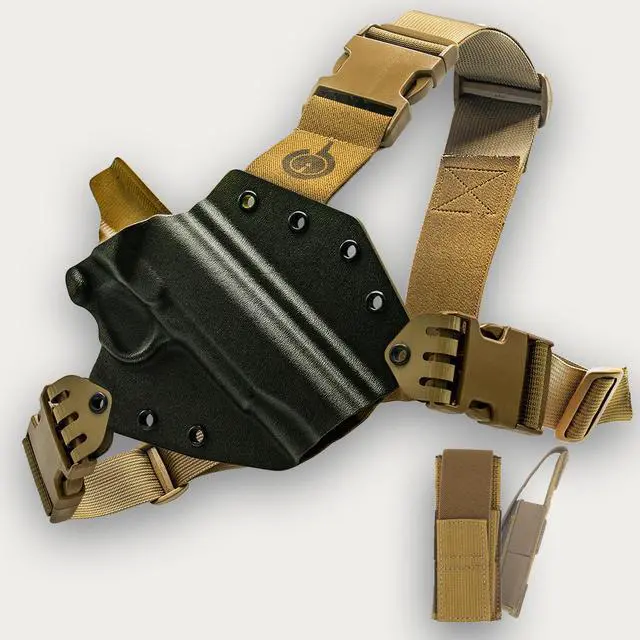 Main image of The Original Kenai Chest Holster for a 1911 Government with Mag Pouch Bundle (MAS Grey/Coyote)