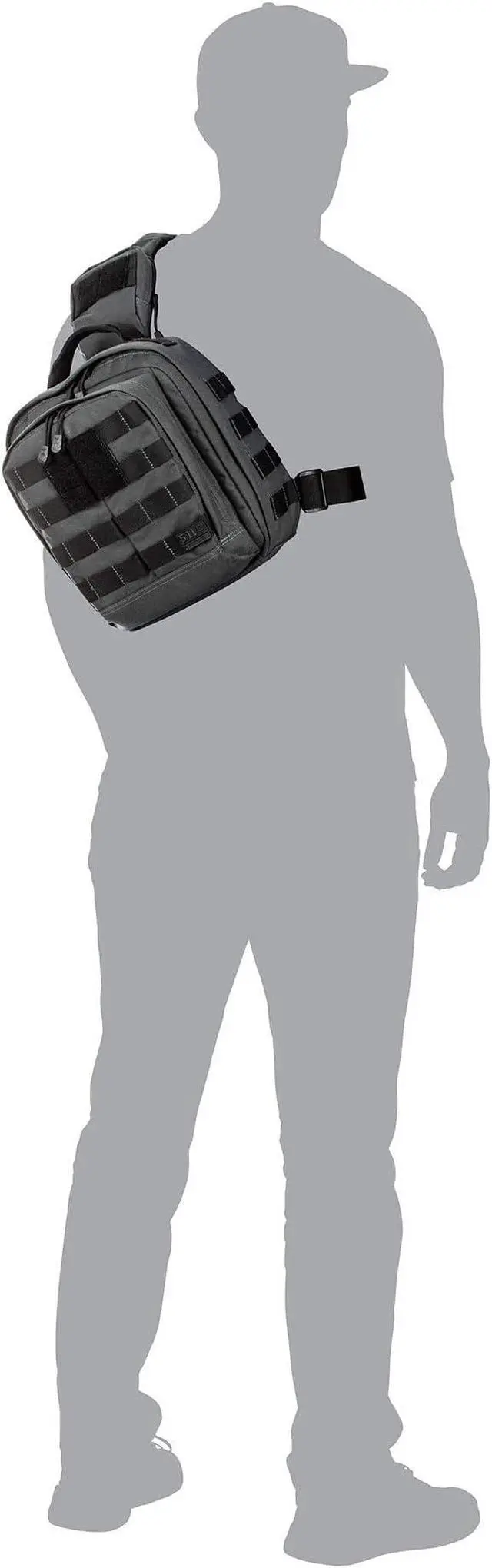 Alt view image 7 of 7 - Tactical Sling Bag Pack MOAB 6, Shoulder Crossbody Military Bag, 11L, Black, Style 56963ABR