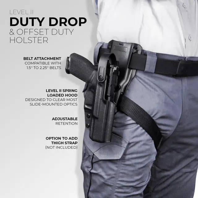 Alt view image 2 of 4 - Level II Duty Drop and Offset Holster fits Sig P365 Fuse