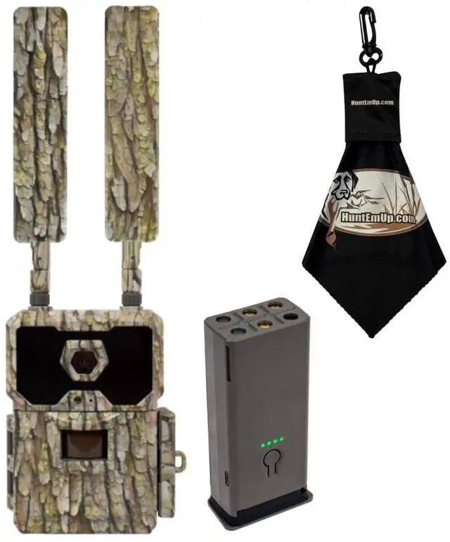 Main image of WiseEye Data Cam 2 Cellular Trail Camera Power Bundle Built-in Lithium Battery, 32GB Internal Memory, ActionShot, Multi-Carrier Includes Cleaning Cloth