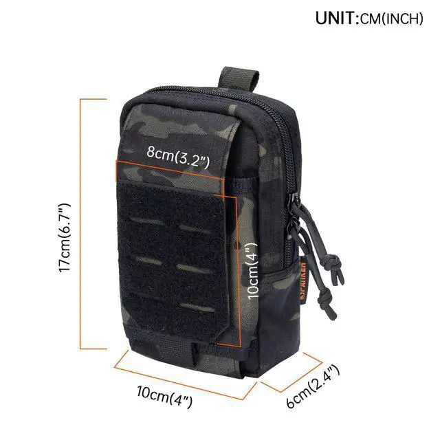 Alt view image 2 of 7 - Tactical EDC Pouch Molle Utility Pouches Phone Holster Pouch Waist Bag Tool Pouch for Molle Accesssories