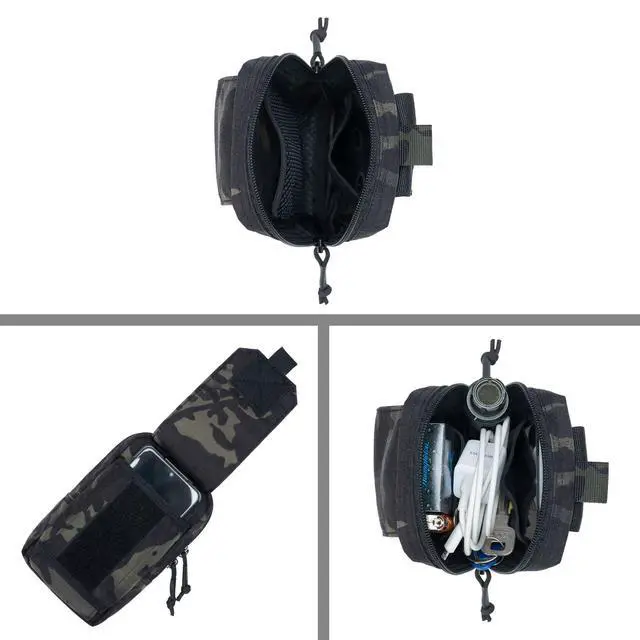 Alt view image 5 of 7 - Tactical EDC Pouch Molle Utility Pouches Phone Holster Pouch Waist Bag Tool Pouch for Molle Accesssories