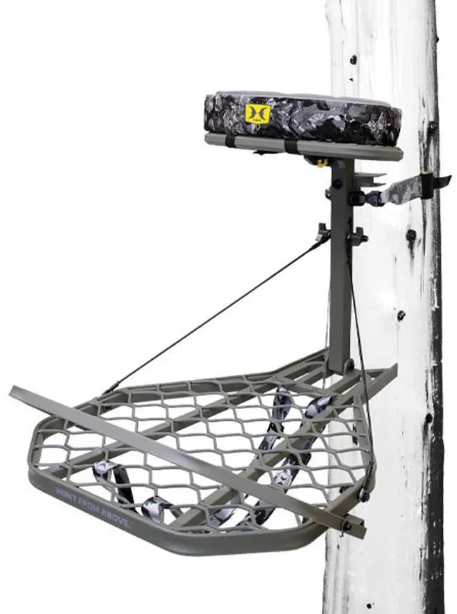 Main image of Hang-On Tree Stand, Platform w/Safety Harness & Straps for Deer Hunting, Helium Pro - Adjustable Climbing Treestand Accessory and Equipment for Shooting