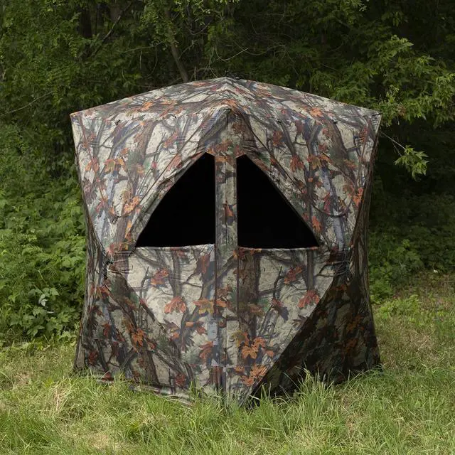 Alt view image 2 of 7 - Prowler 300, Portable Hunting Blind, Tall Hub Blind, Shoot While Standing, Lightweight, 2-Person, Bloodtrail Woodland, 80 x 75 x 75, PR300BT