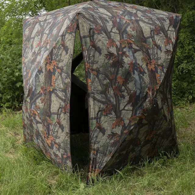 Alt view image 7 of 7 - Prowler 300, Portable Hunting Blind, Tall Hub Blind, Shoot While Standing, Lightweight, 2-Person, Bloodtrail Woodland, 80 x 75 x 75, PR300BT