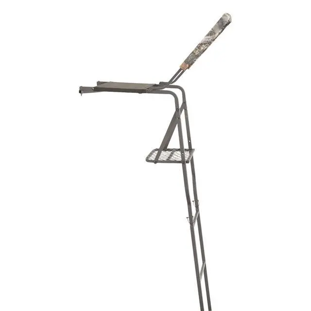 Alt view image 3 of 7 - 15' Hunting Ladder Tree Stand with Shooting Rail, Elevated Climbing Mesh Seat, Hunting Gear Equipment Accessories
