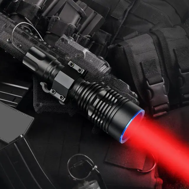 Alt view image 3 of 7 - UC20Pro Red Hunting Light Kit, 1000m Spotlight 1000 High Lumen Tactical Flashlight, Predator Light for Hog, Coyote, Varmint Night Hunting