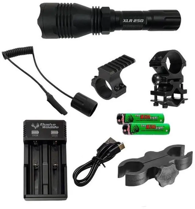 Main image of Elusive Wildlife Kill Light XLR 250 Hunting Light Package (White LED Triple Mode, Pressure Wired Tail Cap)