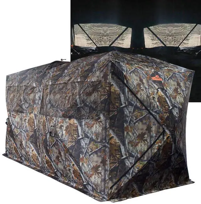 Main image of Bunkhouse Pop Up Portable 6 Person Side-by-Side Hunting Blind, Footprint: 140"x70" with 80" Height