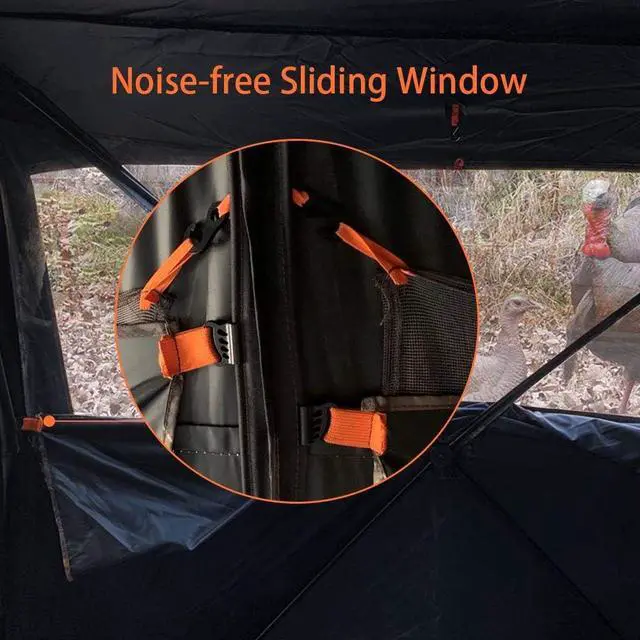 Alt view image 7 of 7 - Bunkhouse Pop Up Portable 6 Person Side-by-Side Hunting Blind, Footprint: 140"x70" with 80" Height