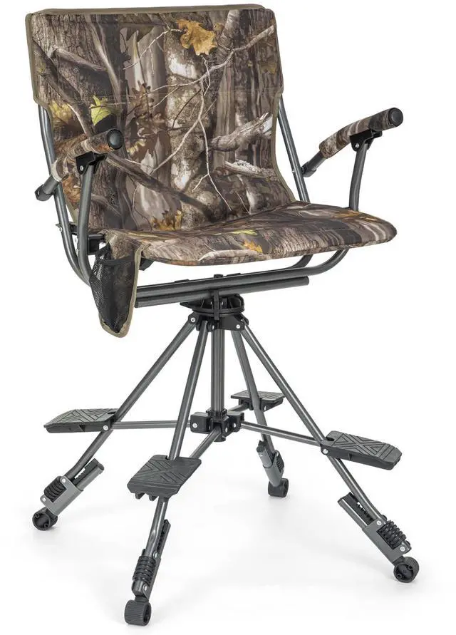Main image of Folding Hunting Chair Swivel Hunting Blinds Chair 360 Degree Silent Hunting Seat with Adjustable 4 Legs Height and Armrests 330LBS Capacity for Hunting Camping