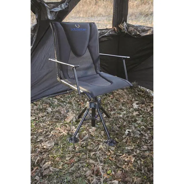 Alt view image 2 of 7 - 360º Swivel Hunting Blind Chair with Armrests, 300 lbs Capacity, Folding, Lightweight, Portable, Padded Cushion Hunting Seat, Hunt Gear and Equipment
