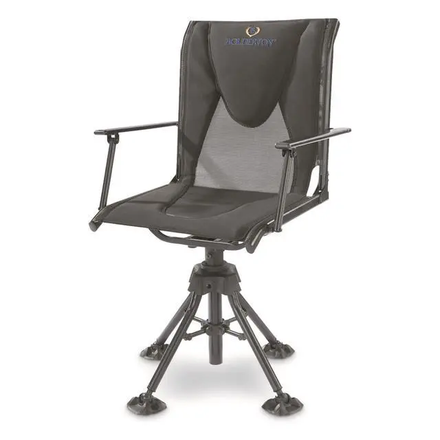 Alt view image 3 of 7 - 360º Swivel Hunting Blind Chair with Armrests, 300 lbs Capacity, Folding, Lightweight, Portable, Padded Cushion Hunting Seat, Hunt Gear and Equipment