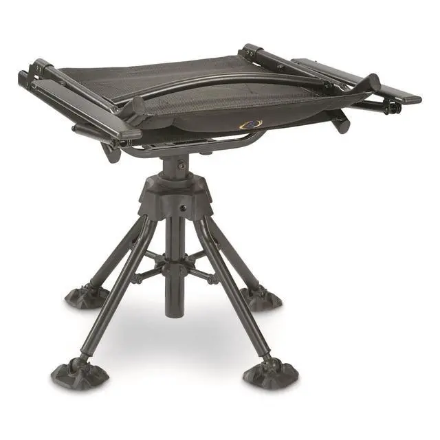 Alt view image 5 of 7 - 360º Swivel Hunting Blind Chair with Armrests, 300 lbs Capacity, Folding, Lightweight, Portable, Padded Cushion Hunting Seat, Hunt Gear and Equipment