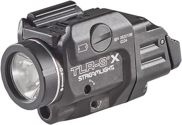 Main image of 69414 TLR-8 X 500-Lumen Tactical Weapon Light with Integrated Red Aiming Laser for Select Handguns, Includes Rear Switch Options, Mounting Kit, and Keys, Black
