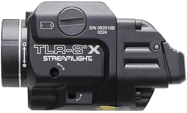 Alt view image 3 of 7 - 69414 TLR-8 X 500-Lumen Tactical Weapon Light with Integrated Red Aiming Laser for Select Handguns, Includes Rear Switch Options, Mounting Kit, and Keys, Black