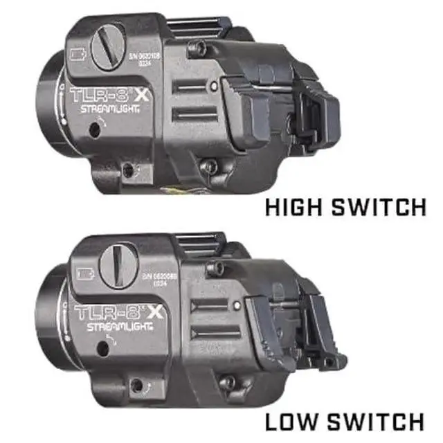 Alt view image 5 of 7 - 69414 TLR-8 X 500-Lumen Tactical Weapon Light with Integrated Red Aiming Laser for Select Handguns, Includes Rear Switch Options, Mounting Kit, and Keys, Black