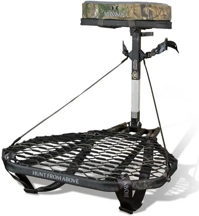 Main image of Mega Combat Hang on Tree Stand, Steel, 24 X 30 in Platform | Steel Hang-on Treestand, Welded 24x30in Platform, Memory-Foam Seat, Tree Digger Teeth, 300 Lb Capacity, (1 Piece)