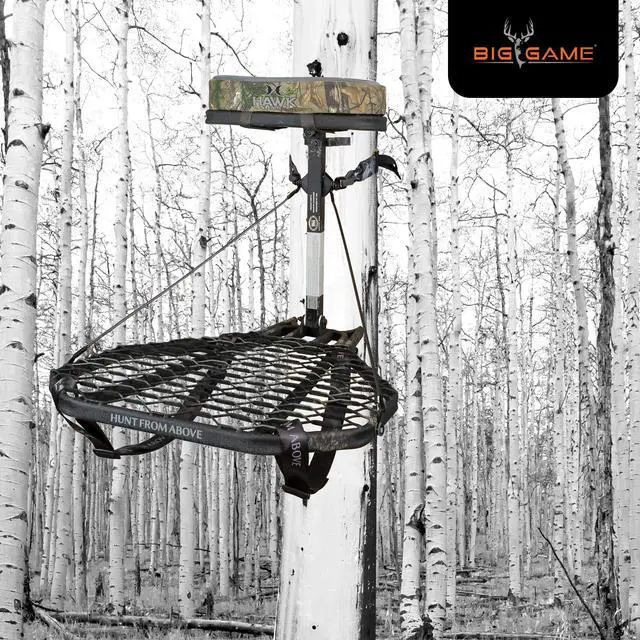 Alt view image 4 of 7 - Mega Combat Hang on Tree Stand, Steel, 24 X 30 in Platform | Steel Hang-on Treestand, Welded 24x30in Platform, Memory-Foam Seat, Tree Digger Teeth, 300 Lb Capacity, (1 Piece)