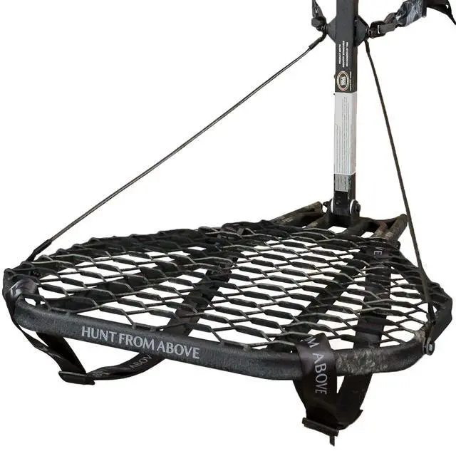 Alt view image 6 of 7 - Mega Combat Hang on Tree Stand, Steel, 24 X 30 in Platform | Steel Hang-on Treestand, Welded 24x30in Platform, Memory-Foam Seat, Tree Digger Teeth, 300 Lb Capacity, (1 Piece)