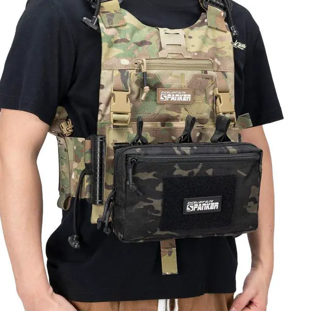 Alt view image 3 of 6 - Tactical Mag Admin Pouch Molle Utility Tool Pouch Medical EDC EMT Bag with Triple Mag Pouch for M4 M16