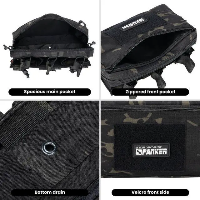 Alt view image 5 of 6 - Tactical Mag Admin Pouch Molle Utility Tool Pouch Medical EDC EMT Bag with Triple Mag Pouch for M4 M16
