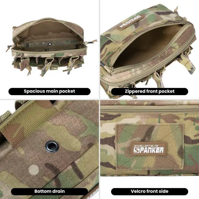 Alt view image 5 of 7 - Tactical Mag Admin Pouch Molle Utility Tool Pouch Medical EDC EMT Bag with Triple Mag Pouch for M4 M16