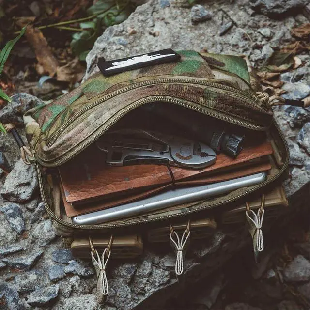 Alt view image 2 of 7 - Tactical Mag Admin Pouch Molle Utility Tool Pouch Medical EDC EMT Bag with Triple Mag Pouch for M4 M16