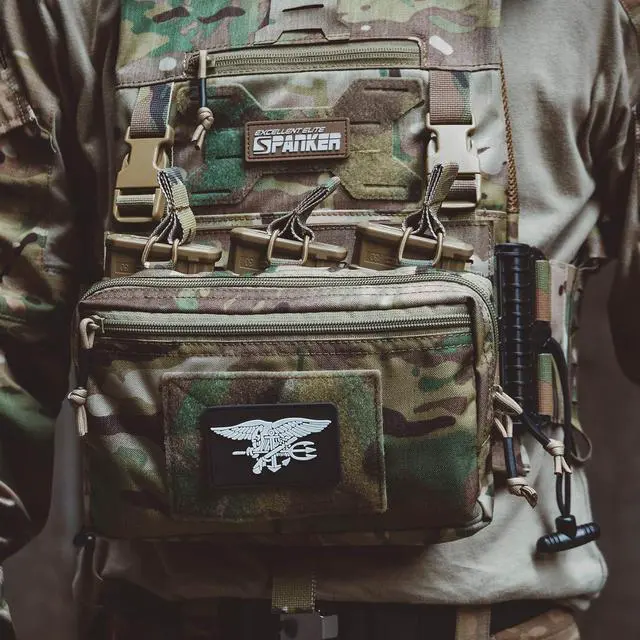 Alt view image 3 of 7 - Tactical Mag Admin Pouch Molle Utility Tool Pouch Medical EDC EMT Bag with Triple Mag Pouch for M4 M16