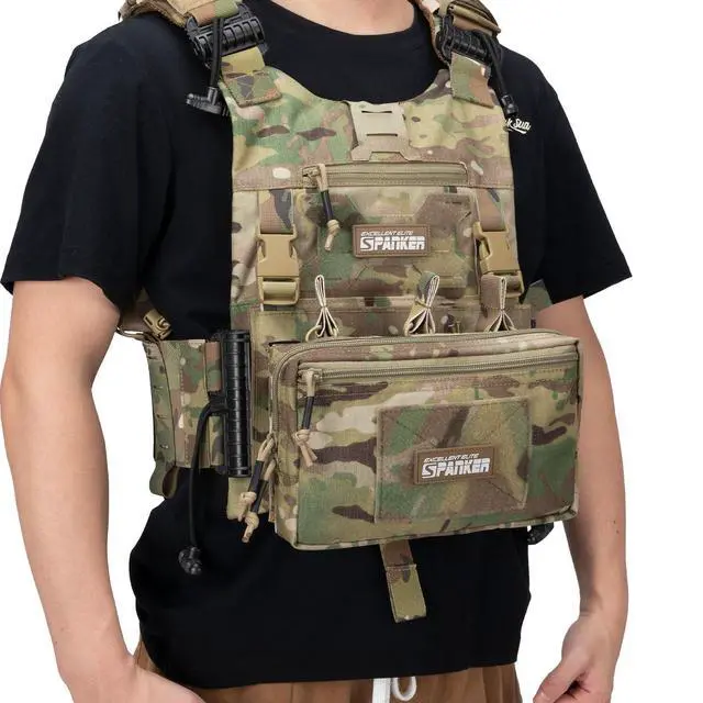 Alt view image 7 of 7 - Tactical Mag Admin Pouch Molle Utility Tool Pouch Medical EDC EMT Bag with Triple Mag Pouch for M4 M16
