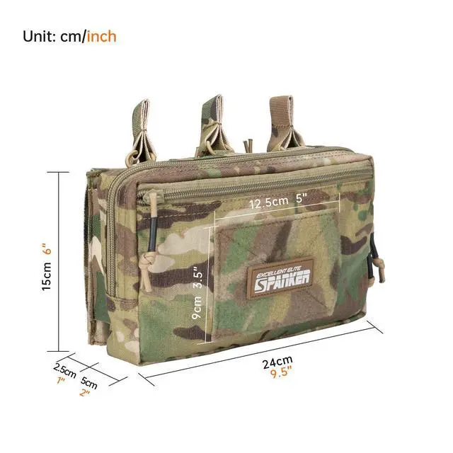 Alt view image 4 of 7 - Tactical Mag Admin Pouch Molle Utility Tool Pouch Medical EDC EMT Bag with Triple Mag Pouch for M4 M16
