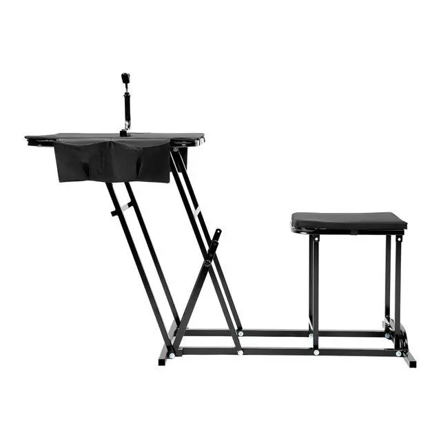 Alt view image 7 of 7 - Foldable Shooting Bench Adjustable Height Portable Shooting & Hunting | Table with Seat, Gun Rest and 2 Ammo Pockets Powder Coated Steel Outdoor Range and Hunting