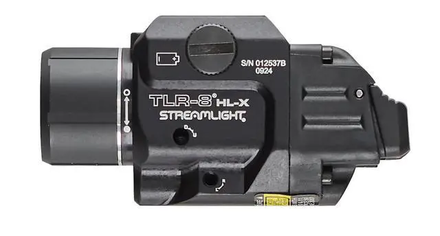Alt view image 3 of 7 - 69465 TLR-8 HL-X USB 1000-Lumen Weapon Mounted Rechargeable Tactical Flashlight with Integrated Red Aiming Laser, Includes Key Kit, Tool, and Rechargeable Battery, Black
