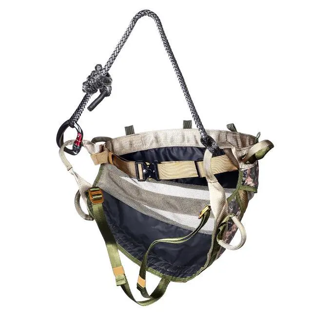 Alt view image 3 of 7 - Full Mobile Tree Saddle Hunting Kit, Includes 16"x12" Saddle Hunting Platform, Gen2 Hunting Saddle, 4P Climbing Sticks, Bridge and 1P Tree Stand Safety Rope, Multiple Parcel Shipments