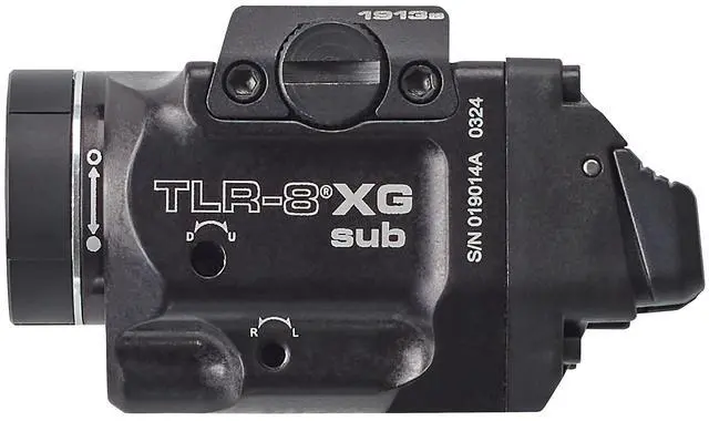 Alt view image 2 of 7 - 69438 TLR-8 X G sub 500-Lumen Rail-Mounted Tactical Weapon Light with Integrated Green Aiming Laser Exclusively for 1913 Short Models Only, Black