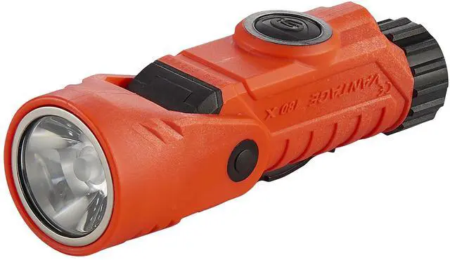 Main image of 88911 Vantage 180 X USB 250-Lumen 7,200-Candela Helmet Mounted and Right Angle Firefighter LED Flashlight with Helmet Bracket, Orange