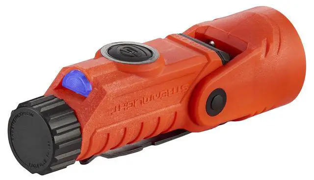 Alt view image 2 of 6 - 88911 Vantage 180 X USB 250-Lumen 7,200-Candela Helmet Mounted and Right Angle Firefighter LED Flashlight with Helmet Bracket, Orange