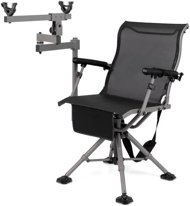 Main image of Moccha Hunting Chair with Gun Rest - 360° Swivel Camo Blind Chair with Adjustable Shooting Rest