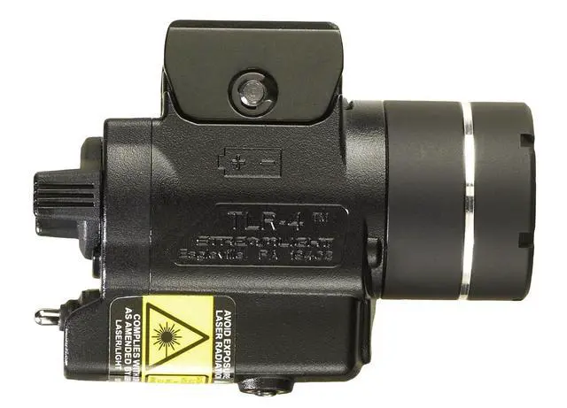 Alt view image 2 of 7 - 69240 TLR-4 170-Lumen Compact Rail-Mounted Tactical Weapon Light with Integrated Red Aiming Laser for Select Handguns, Black