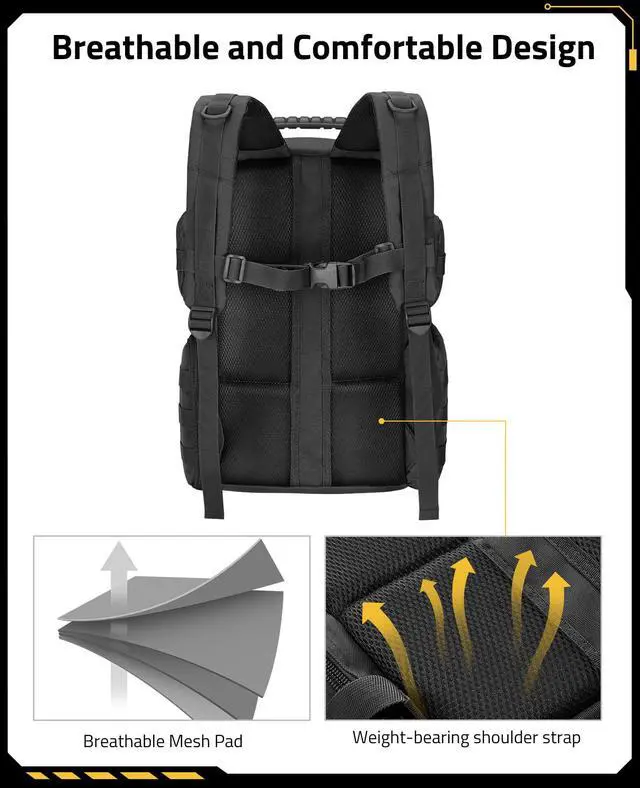 Alt view image 5 of 6 - Tactical Range Backpack with Removable Divider, Gun Cases Bag with 4 Pistol Carrying Cases, Rucksack for Shooting (Black, Medium)