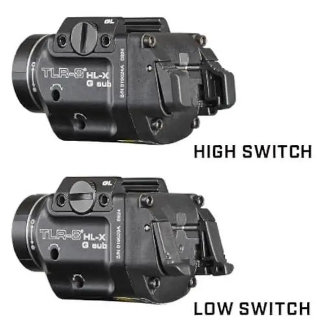 Alt view image 5 of 7 - 69479 TLR-8 HL-X G sub USB 1000-Lumen Weapon Rail-Mounted Rechargeable Tactical Flashlight with Integrated Green Aiming Laser for Springfield Armory Hellcat Only, Black
