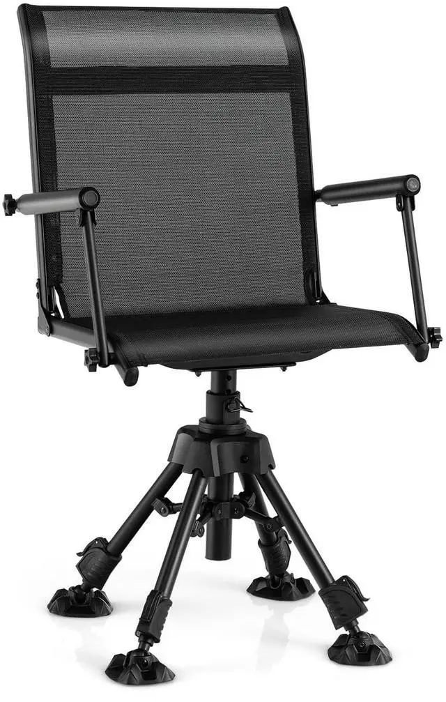 Main image of 360° Swivel Hunting Chair, Folding Silent Hunting Blind Chair with Adjustable Height Legs, All-Terrain Foot Pads, Portable Sniper Seat for Fishing, 330 LBS Capacity