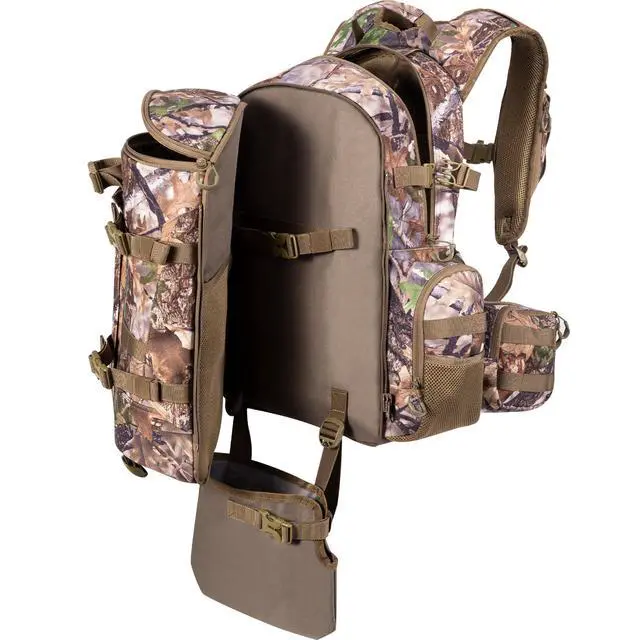 Main image of Large Hunting Backpack with padded weapon compartment for Bow Rifle with Waterproof Rain Cover Hunting Gear Accessories 40L(Supercamo Timber)