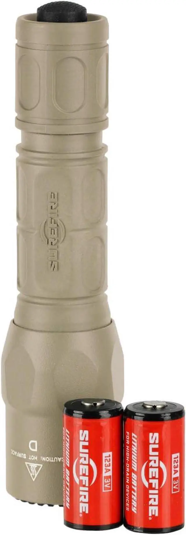 Alt view image 4 of 4 - Handheld LED Flashlight - G2X Pro 600 Lumens 8,700 Candela - Tan | G2X Pro Dual Output Hybrid Beam LED Flashlight w/ Click Tailcap Switch - Mil-Spec Hard Anodized IPX7