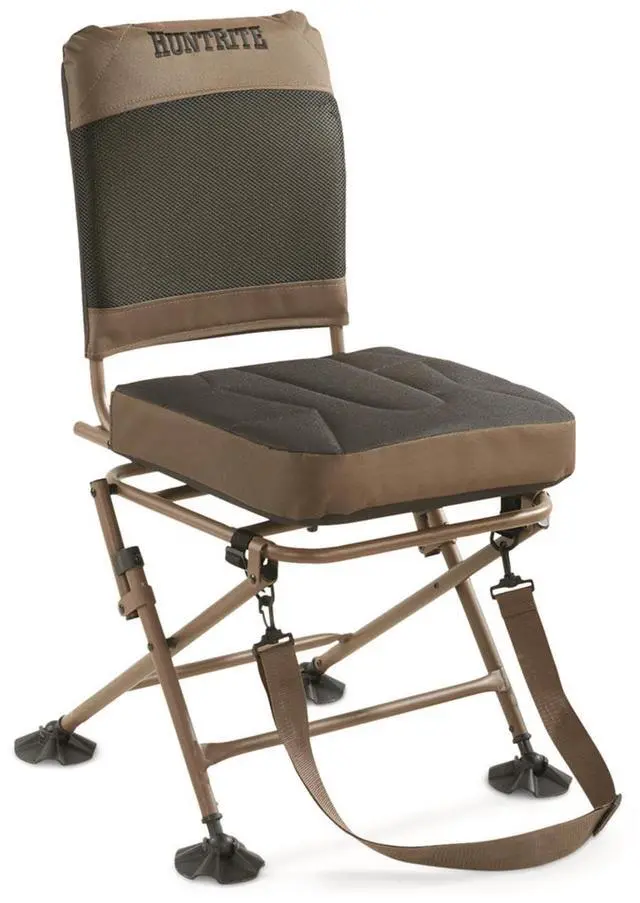 Main image of Huntrite 360 Swivel Hunting Blind Chair, 300 Pound Capacity, Folding, Lightweight, Portable, Padded Cushion Hunting Seat, Hunt Gear and Equipment, Black