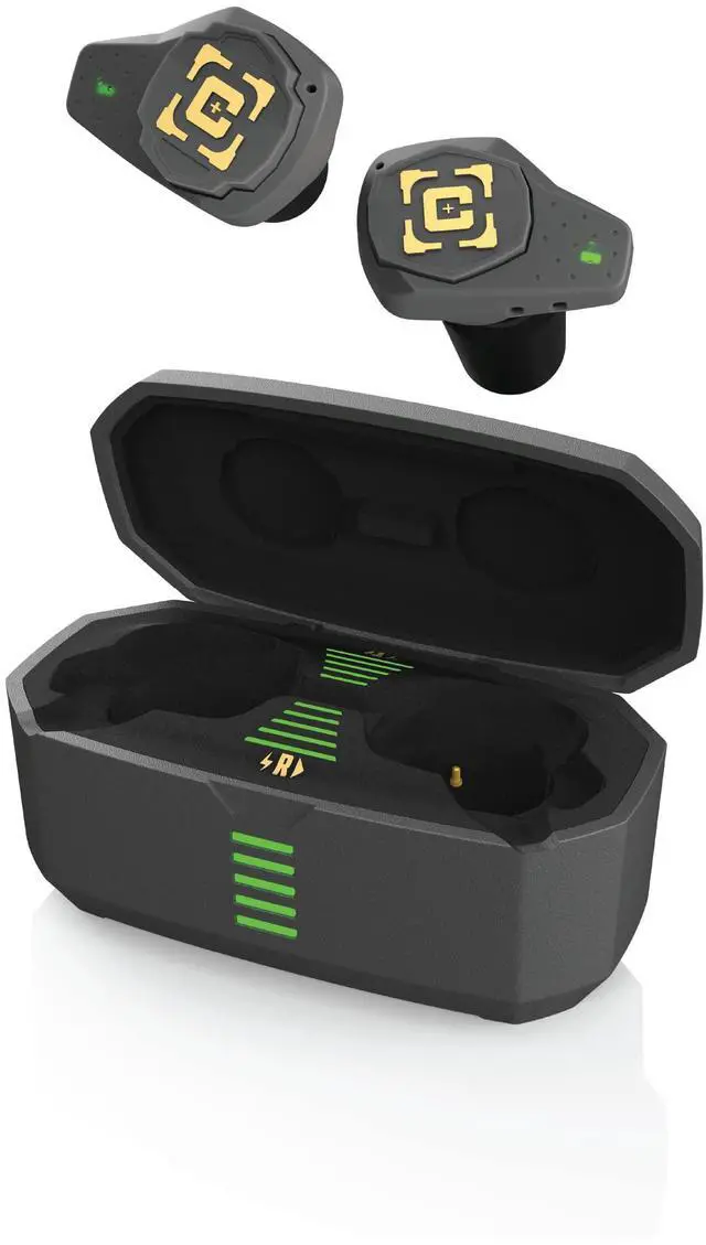 Main image of E-MAX Shadows Pro Electronic Hearing Protection with Ambient Sound Amplification, Bluetooth, Rechargeable Case, For Shooting and Range